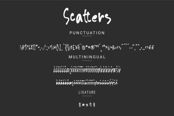 Scatters Font PNG with transparent background - Preview 2