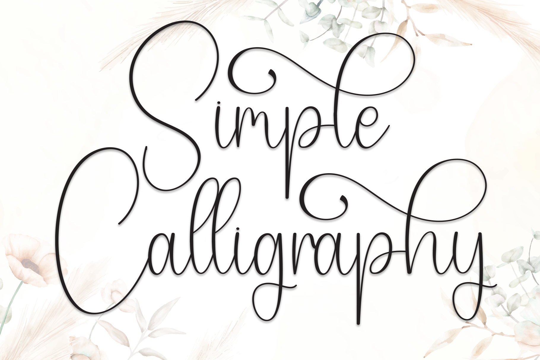 Simple Calligraphy preview — minimalist upright calligraphy style