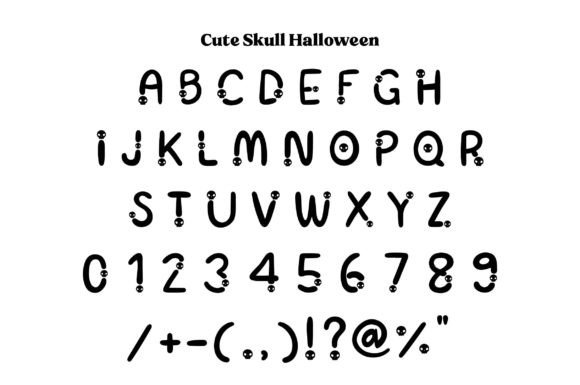 Skull Halloween Font PNG with transparent background - Preview 3