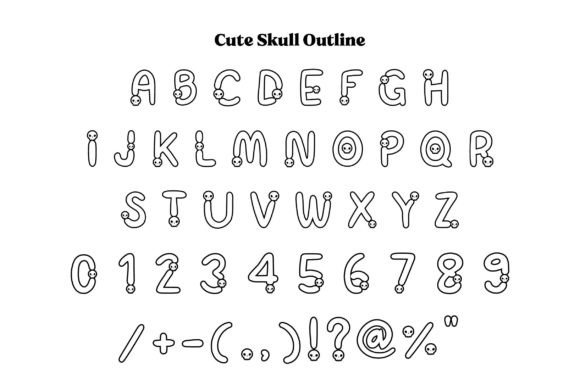 Skull Halloween Font PNG with transparent background - Preview 4