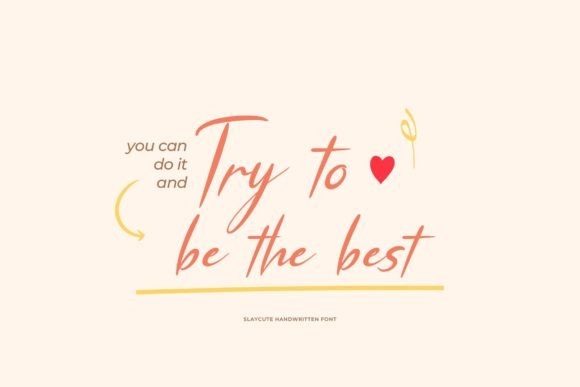 Slaycute Font PNG with transparent background - Preview 1