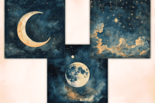 Vintage Celestial Digital Papers Graphic by altendi · Creative Fabrica