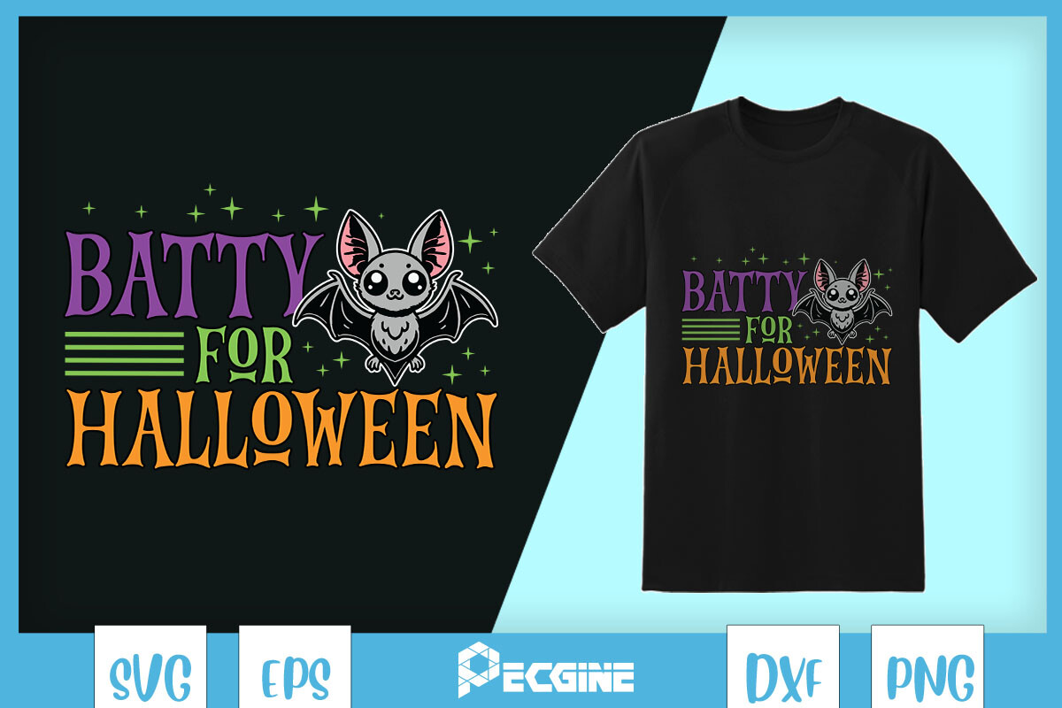 Batty for Halloween Funny SVG Graphic by Pecgine · Creative Fabrica