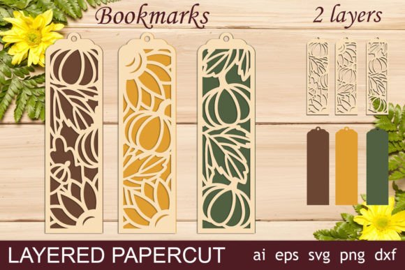 Fall Layered Bookmark, Sunflower Pumpkin