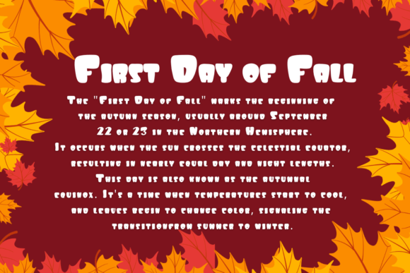 First Day of Fall Font - Preview 1