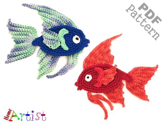 Fish Fantail 3 Crochet Applique Pattern