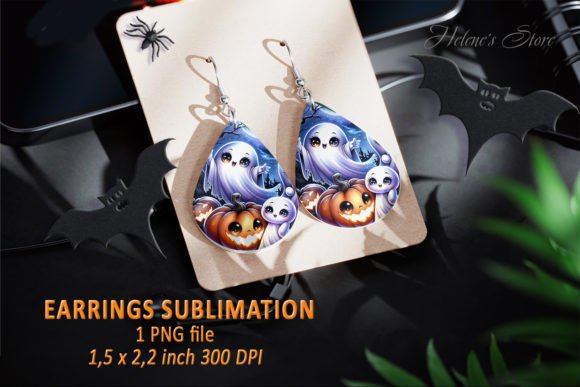 Halloween Teardrop Earrings Sublimation