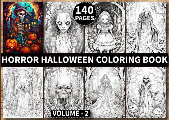 Horror Halloween Coloring Book for Adult