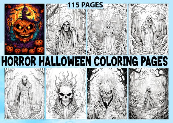 Horror Halloween Coloring Book for Adult