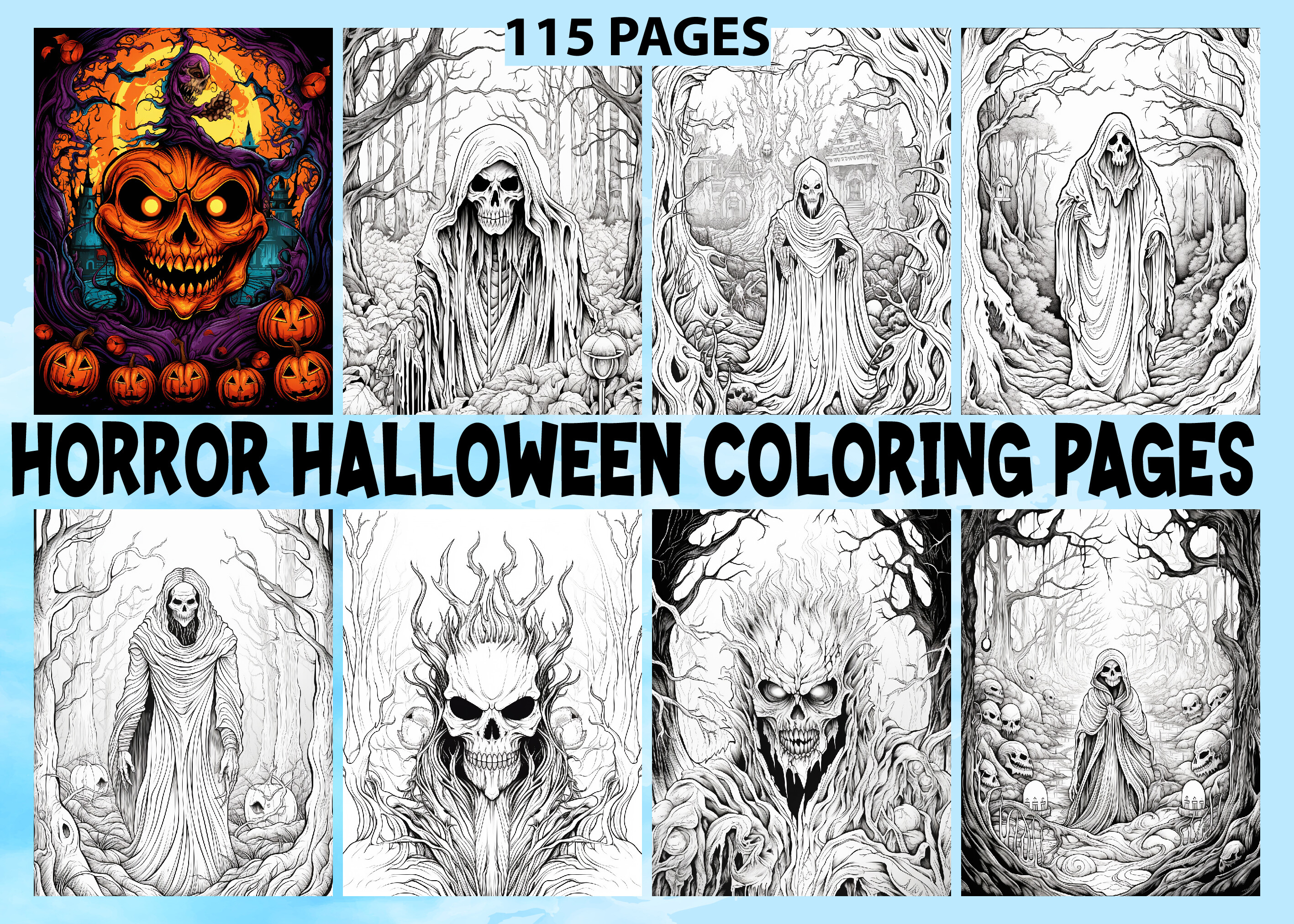 Horror Halloween Coloring Book for Adult