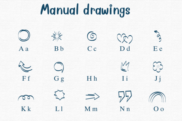 Manual Drawings Font PNG with transparent background - Preview 1