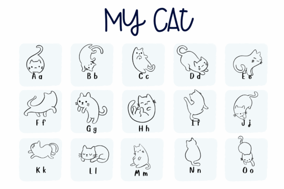 My Cat Font PNG with transparent background - Preview 1
