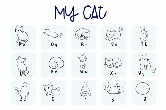 My Cat Font PNG with transparent background - Preview 2