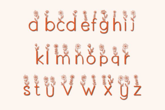 Rb Flower Font PNG with transparent background - Preview 2