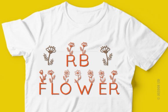 Rb Flower Font PNG with transparent background - Preview 4