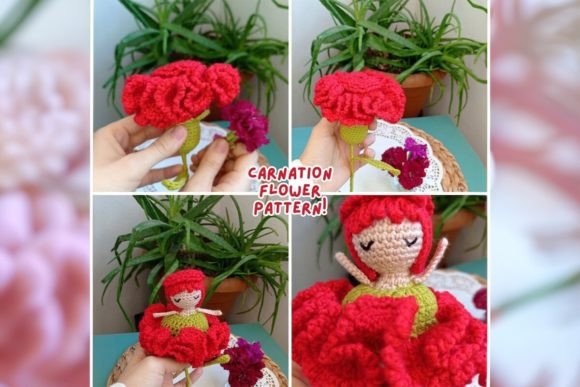 Carnation Flower Crochet Pattern