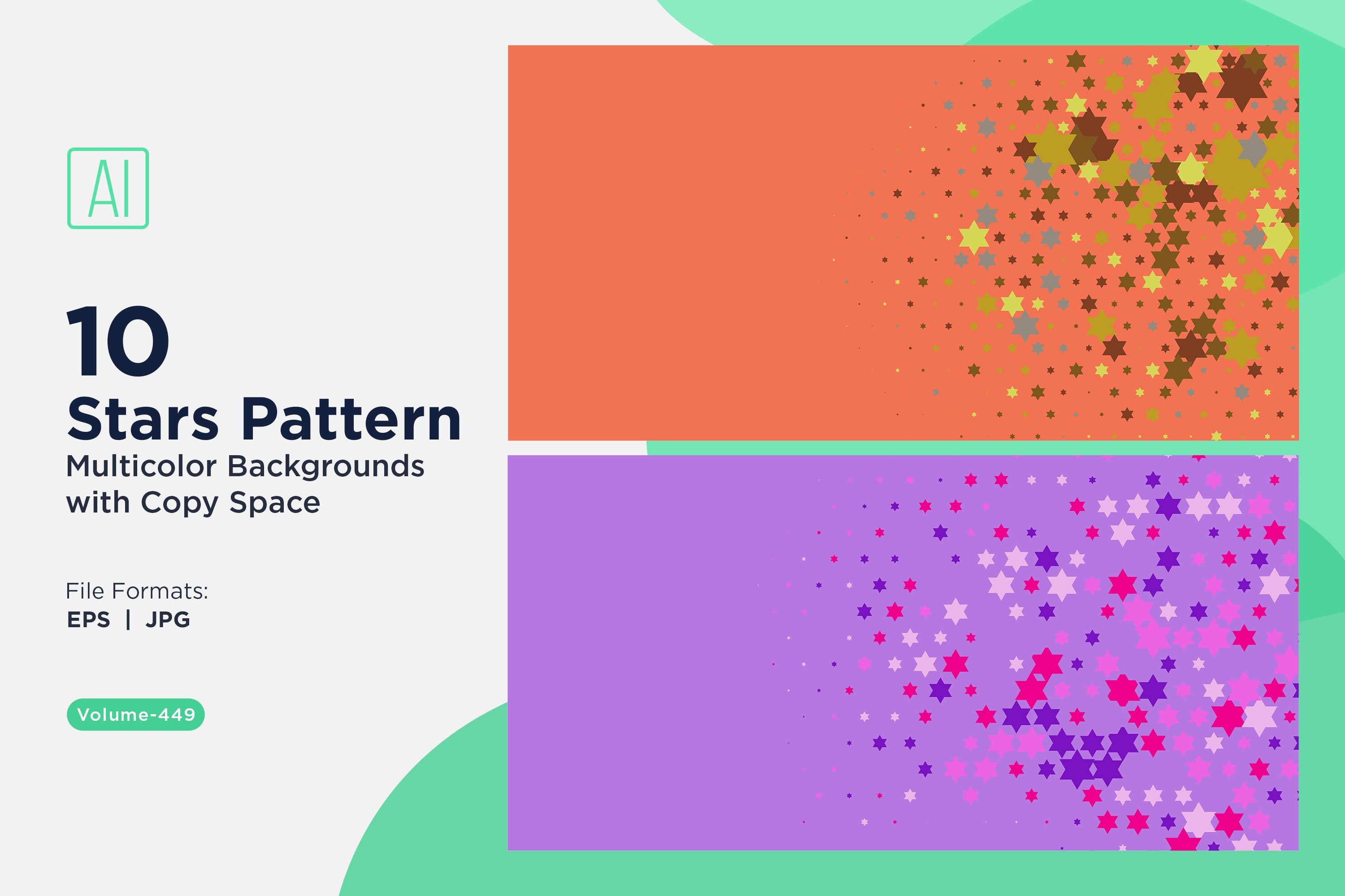 Fun Stars Pattern Backgrounds Colorful Stars Pattern Background Set Graphic by Microstock · Creative ...