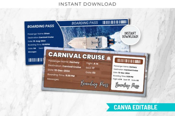 Cruise Canva Surprise Ticket Template