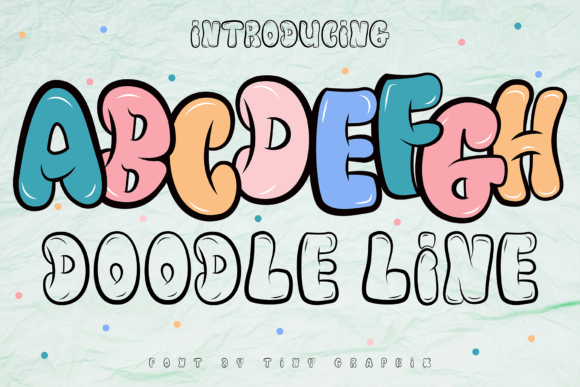 Preview specimen of Doodle Line display font