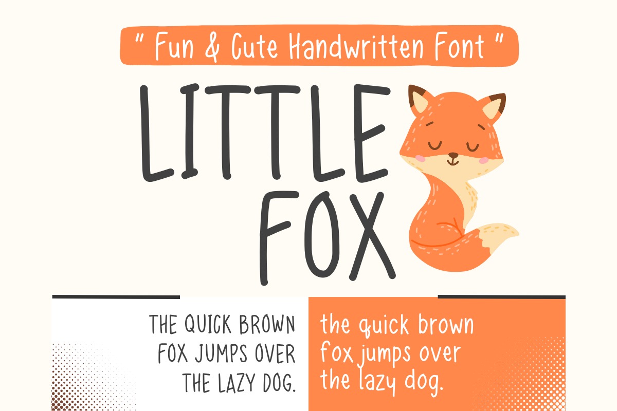 Little Fox preview: cute handwritten planner font