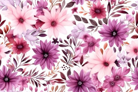 Decorative Mauve Wildflower Pattern