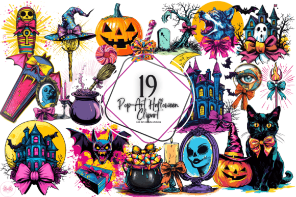 Pop-Art Halloween Clipart Graphic by Markicha Art · Creative Fabrica