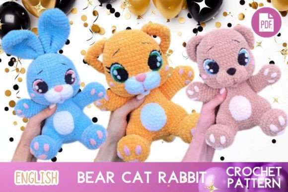 Rabbit Bear Cat / Toy Crochet Amigurumi