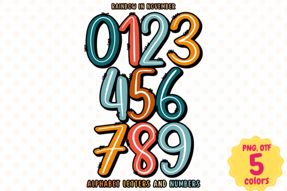 Rainbow in November Font PNG with transparent background - Preview 1