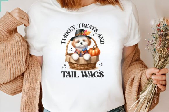 turkey treats and tail wags svg HTV design for Thanksgiving dog mom shirts