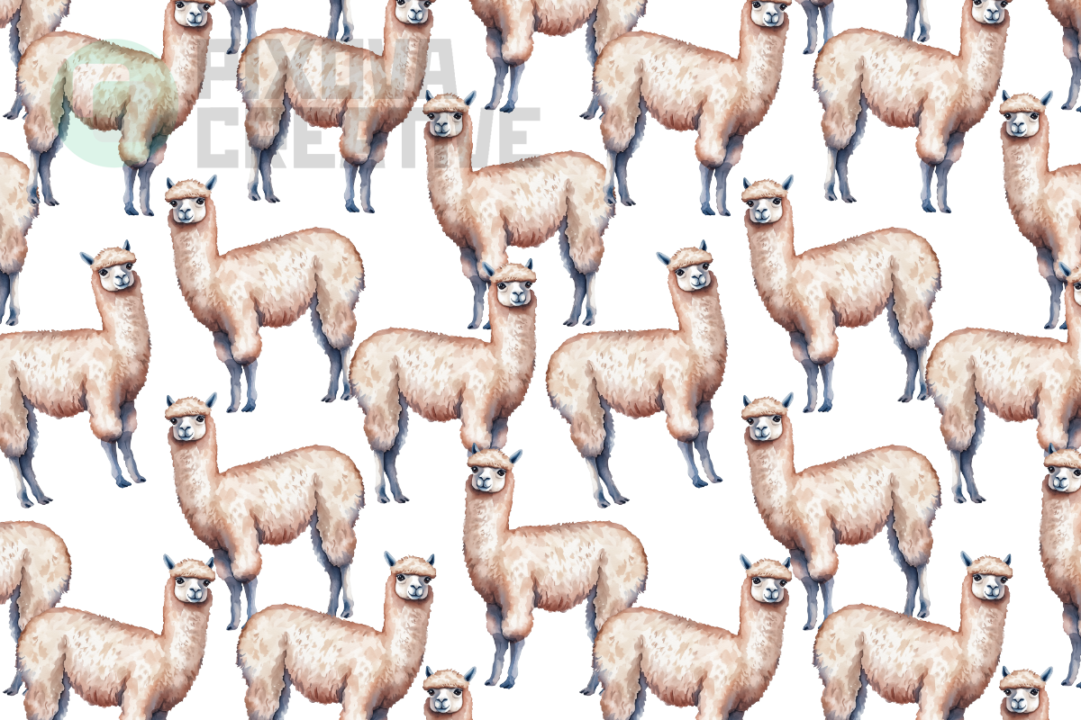 Alpacas Seamless Pattern Graphic by Pixova Creative · Creative Fabrica
