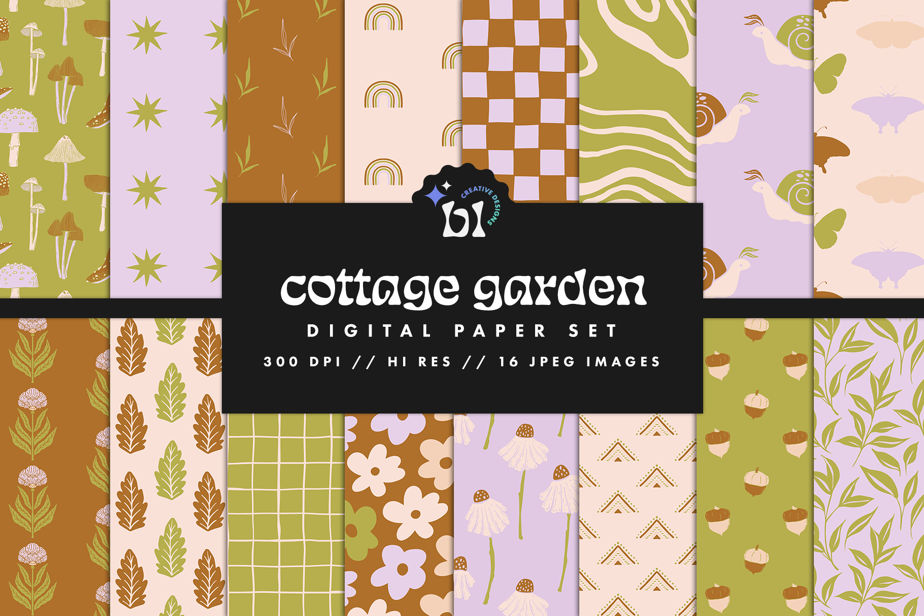 Cottage Garden Digital Paper Set Graphic by BrandiLeaDesigns · Creative ...