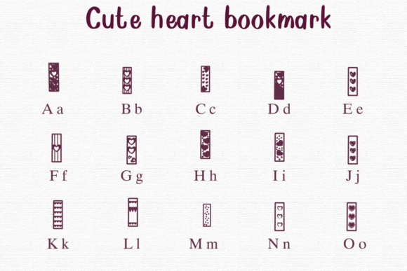 Cute Heart Bookmark Font - Preview 1