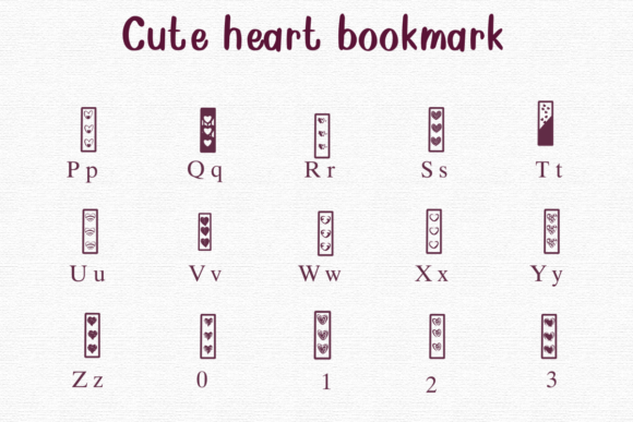Cute Heart Bookmark Font - Preview 2
