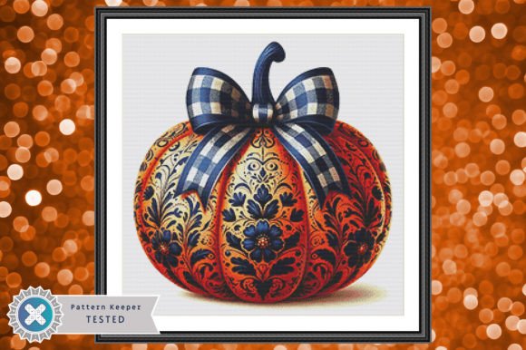 Elegant Pumpkin Cross Stitch Pattern PDF
