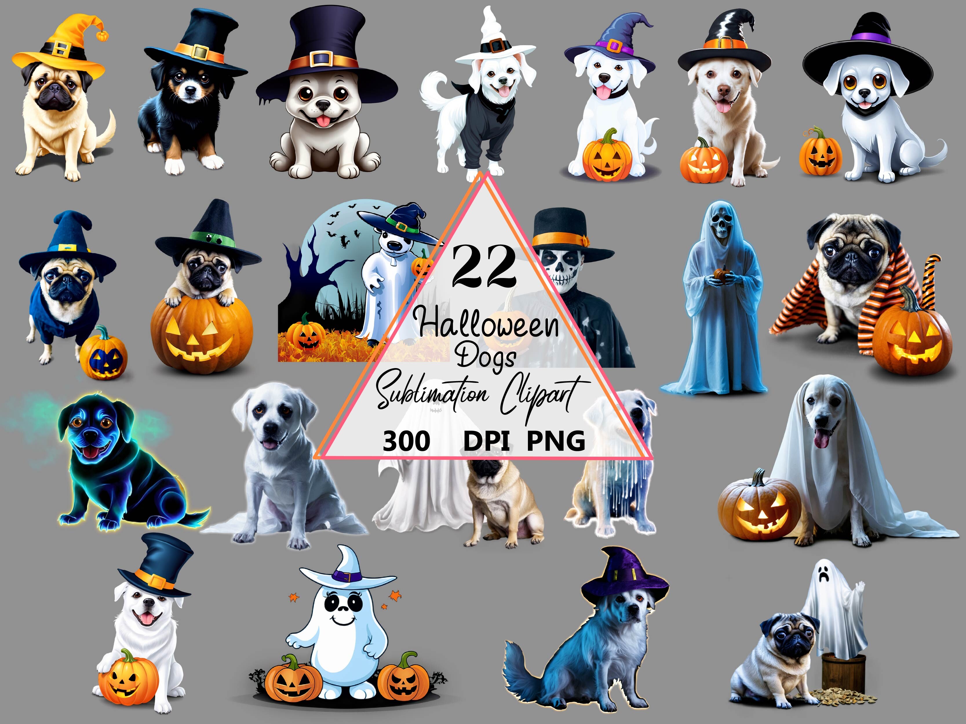 Ghost Dogs Halloween Png Graphic by Pink Svg · Creative Fabrica