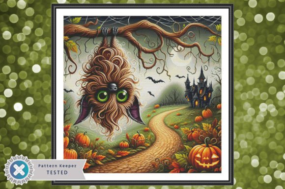 Halloween Bat Cross Stitch Pattern PDF