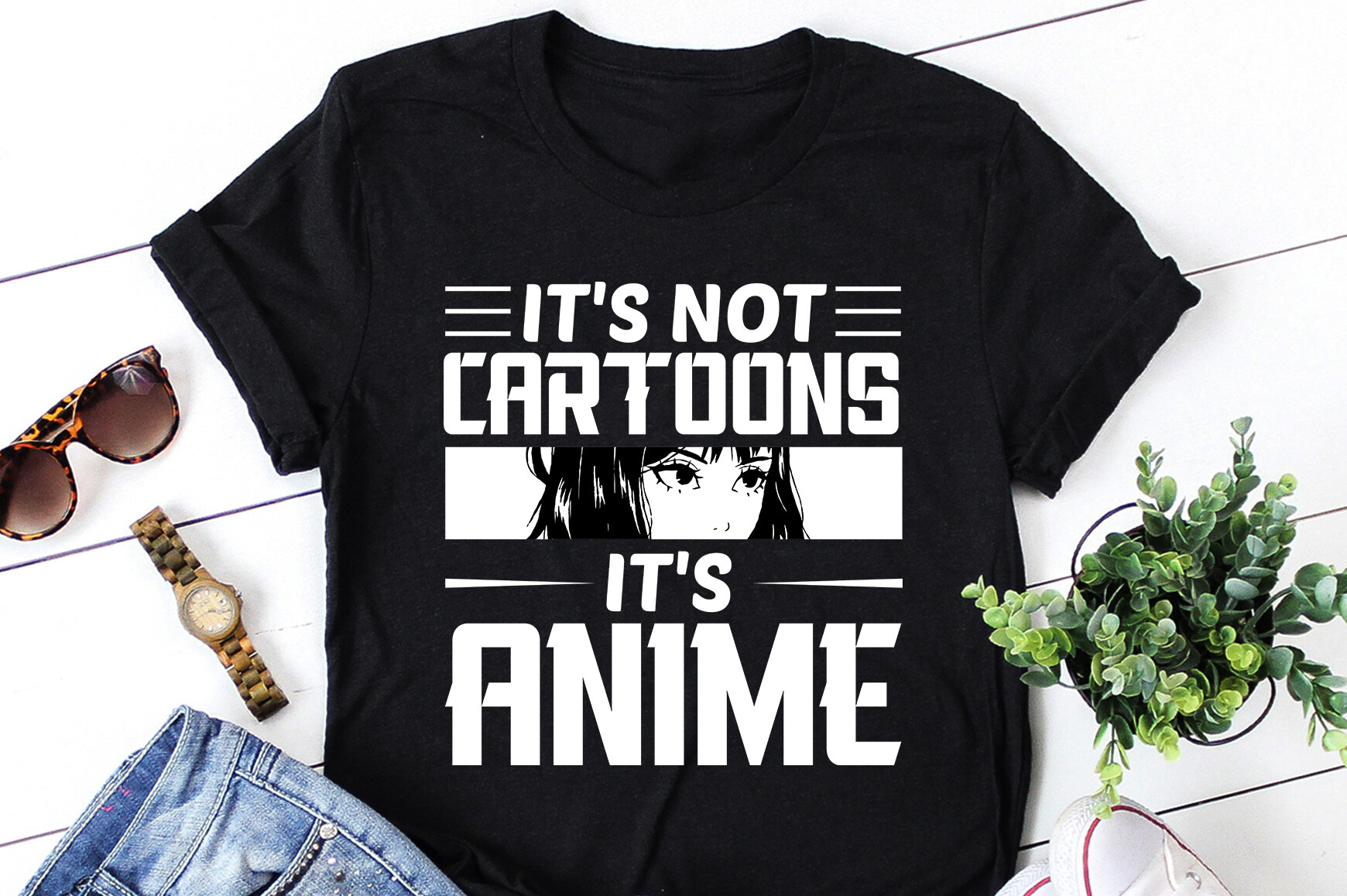 Not Cartoon Image It's Not Cartoons It's Anime Graphic by T-Shirt Design Bundle ...