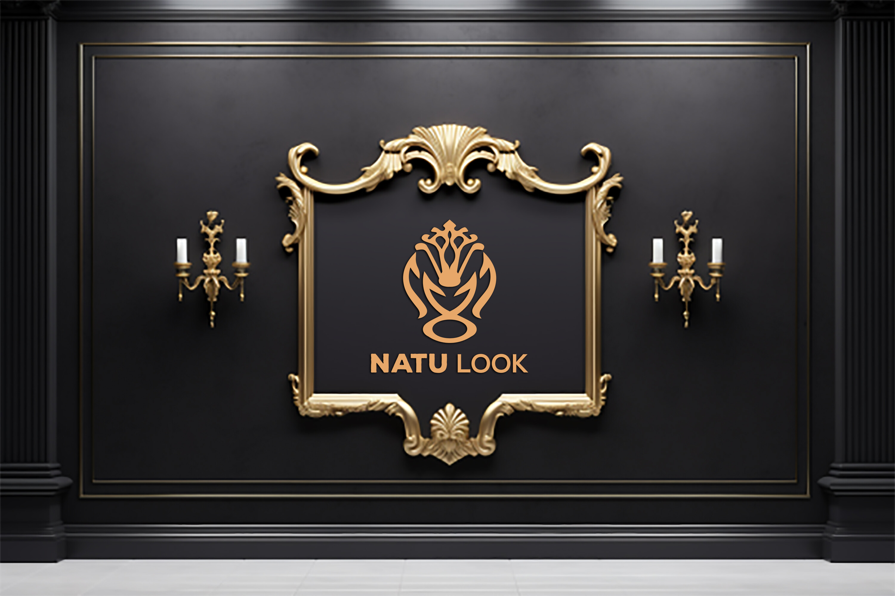 Luxury Wall Frame Logo Mockup Graphic by Motin · Creative Fabrica