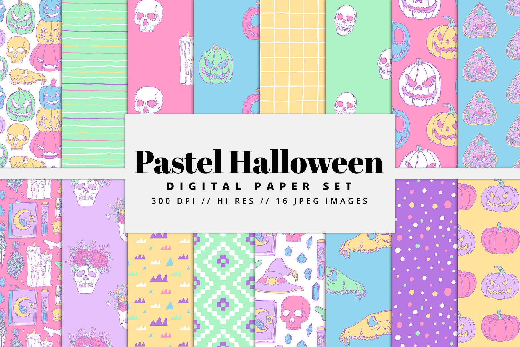 Pastel Halloween Digital Paper Set Graphic by BrandiLeaDesigns ...
