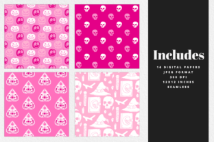 Pink Halloween Digital Paper Set Graphic by BrandiLeaDesigns · Creative ...