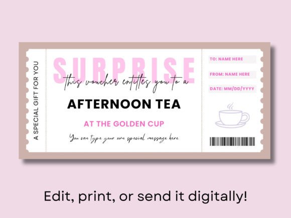 Printable Canva Afternoon Tea Voucher