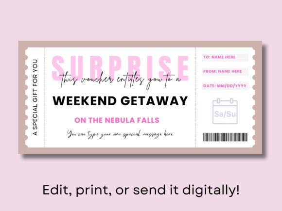 Printable Canva Weekend Getaway Voucher