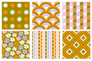 Retro Spring Digital Paper Set Graphic by BrandiLeaDesigns · Creative ...