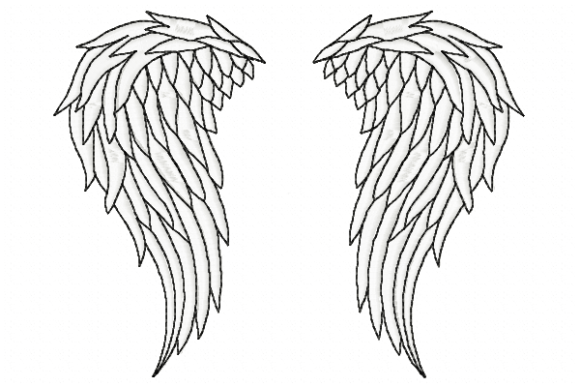 Angel Wings Embroidery Design