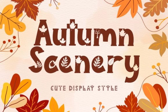 Autumn Scenery Decorative Font By yogaletter6