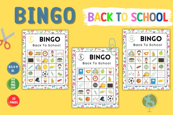 Back to School Bingo Game for Kids