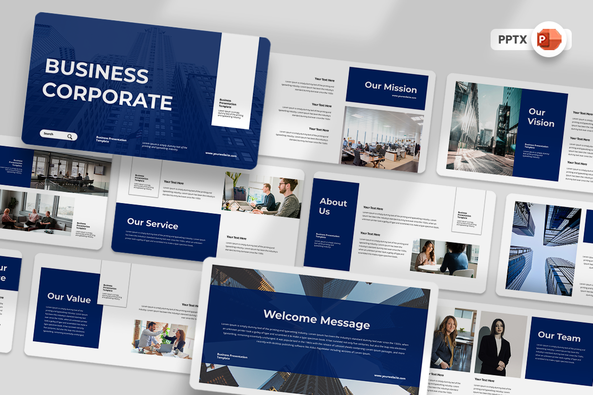Plantilla de PowerPoint corporativa empresarial