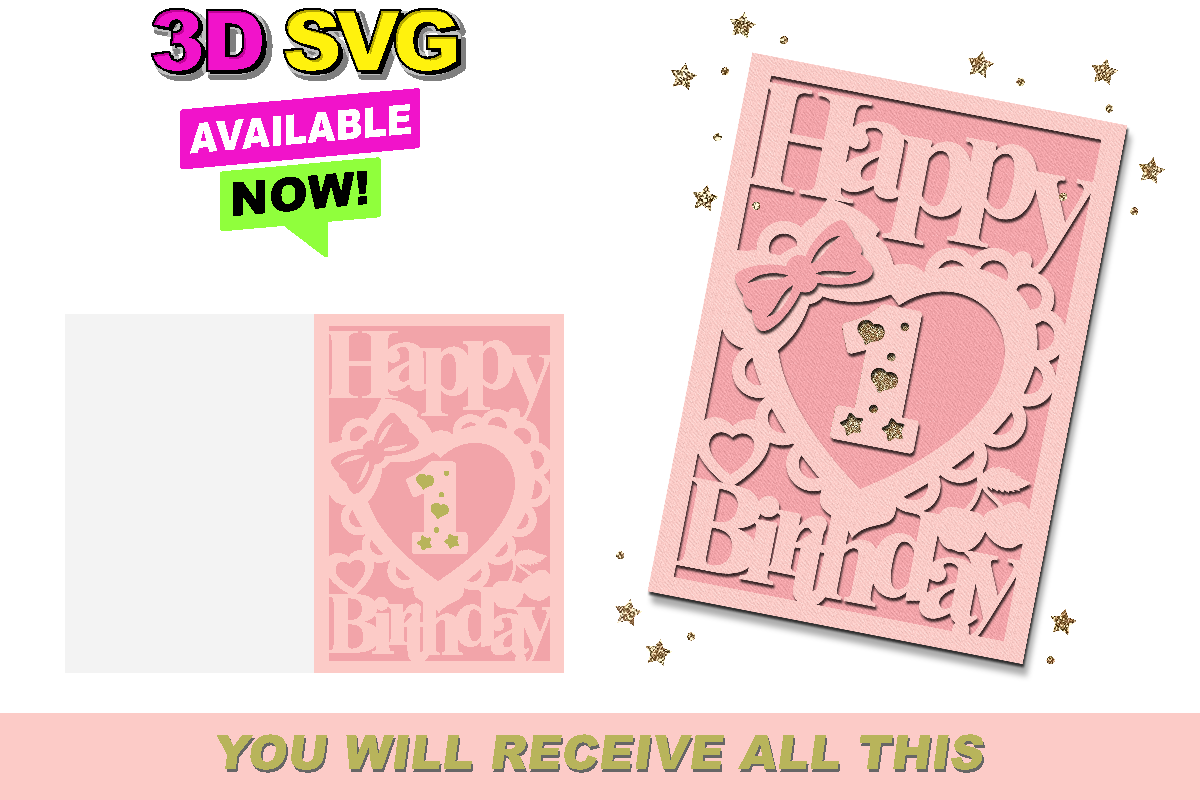 Coquette Card 3D SVG