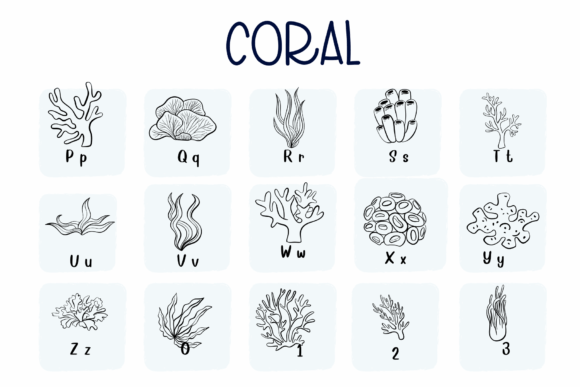 Coral Font PNG with transparent background - Preview 2