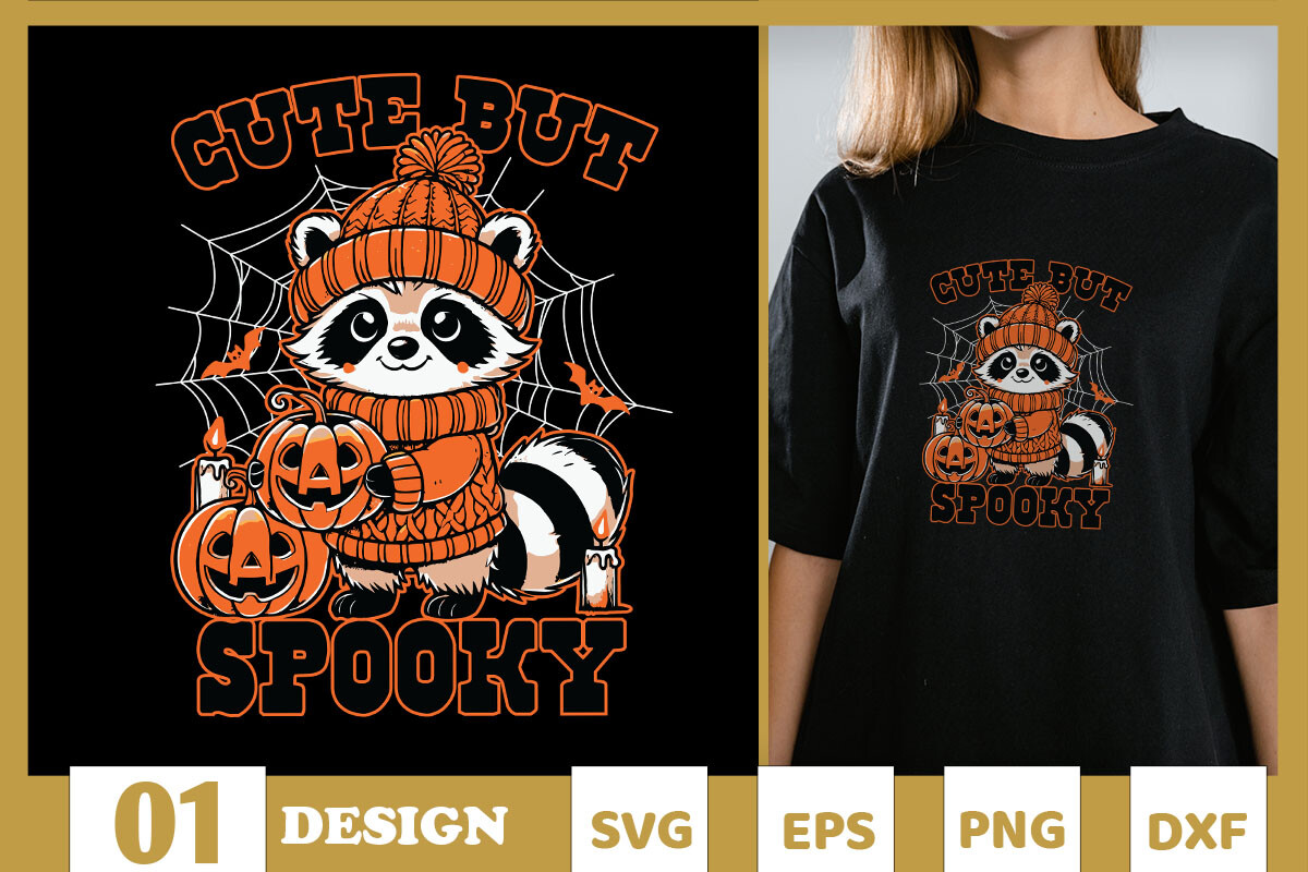 Cute but Spooky Halloween Raccoon SVG Graphic by Skinite · Creative Fabrica